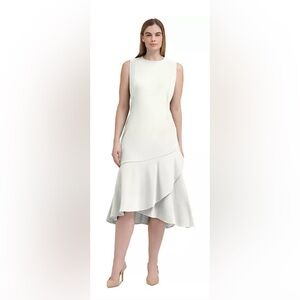 Calvin Klein sleeveless, fully lined,  white dress size 14